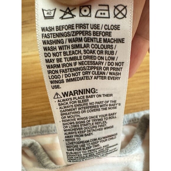 Love to Dream Swaddle UP Transition Bag Pink White L 19-24 lbs TOG 1.0 Zip Wings - Picture 5 of 6